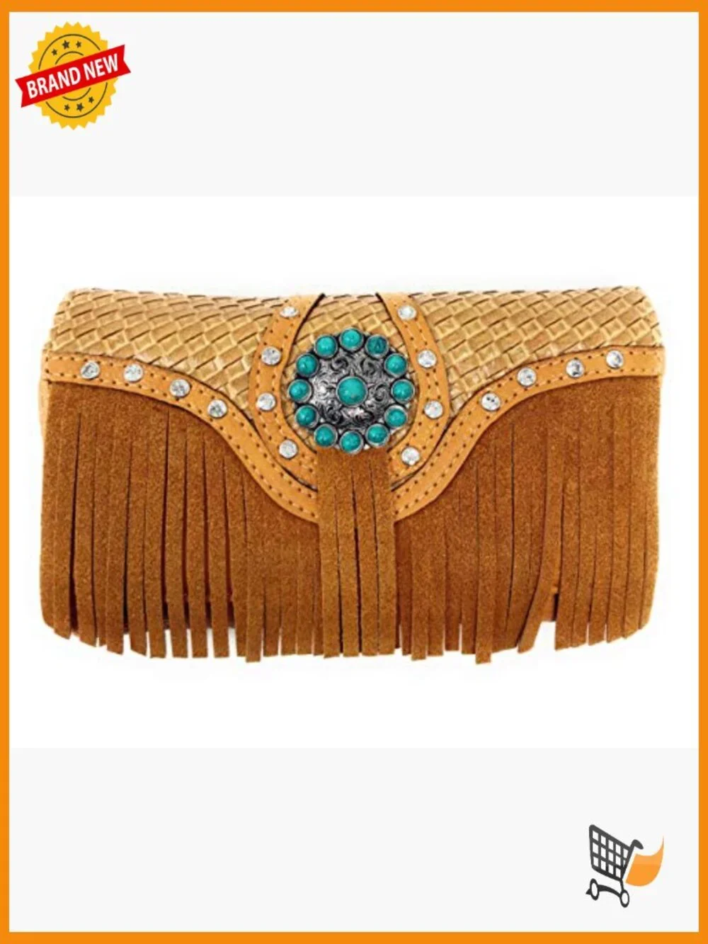 Western Concealed Carry Fringe Concho Hobo Shoulder Bag With Wallet